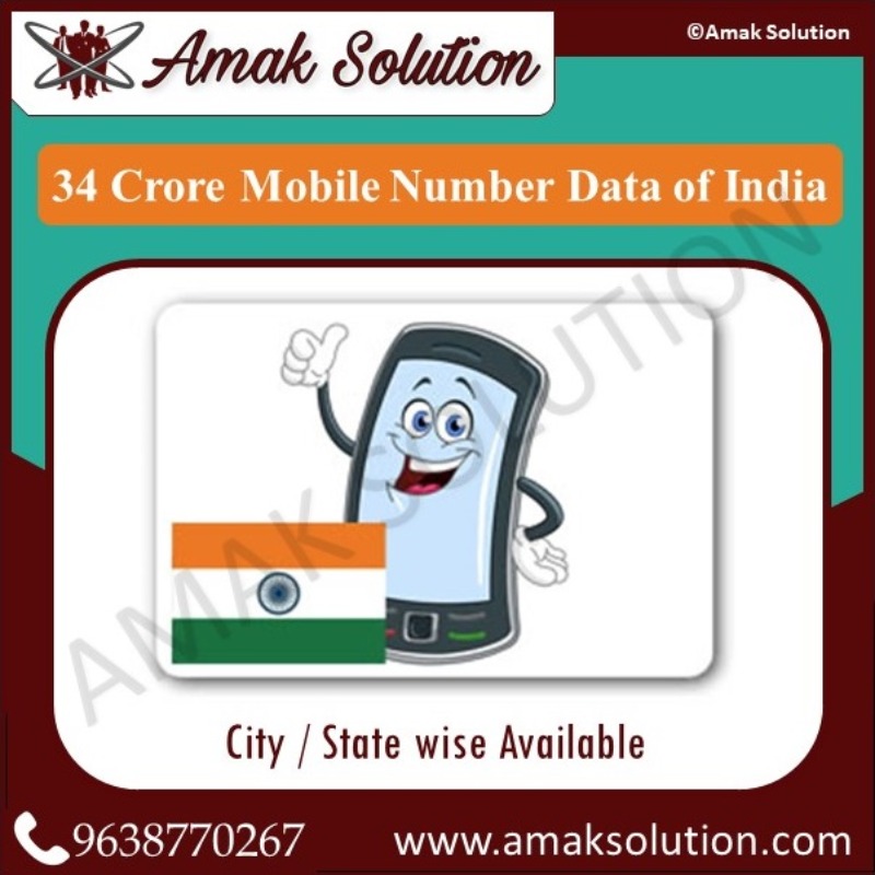 34 Crore Mobile Number Data of India